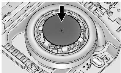 CADILLAC SRX (2013) - Dépose du pneu de secours et des outils - 4