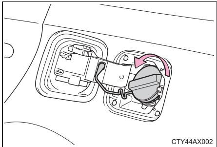 TOYOTA Avalon (2013) - Ouverture du bouchon de réservoir à carburant - 2