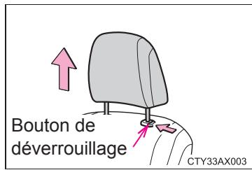 TOYOTA Avalon (2013) - Démontage des appui-têtes (sauf siège arrière central) - 1