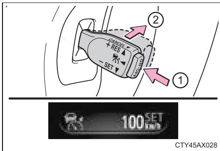 TOYOTA Avalon (2013) - Sélection du mode conventionnel de régulation à vitesse constante - 1