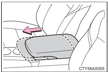 TOYOTA Avalon (2017) - Lorsque vous utilisez le couvercle du rangement de console comme accoudoir - 1