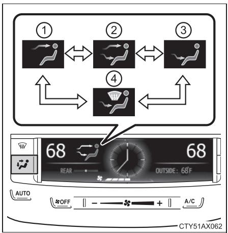 TOYOTA Avalon (2017) - ■ Changez le mode de flux d'air - 2
