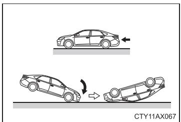 TOYOTA Avalon (2017) - ■ Types de collisions dans lesquelles les coussins gonflables SRS (cous-sins gonflables latéraux et rideaux SRS) peuvent ne pas se déployer - 3