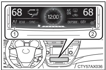 TOYOTA Avalon (2017) - Éclairage de l'affichage de fonctionnement (sur modèles équipés) - 1