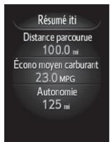 TOYOTA Avalon (2017) - ■ Affichage d'un résumé du trajet - 1