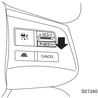 SUBARU Impreza (2015) Système d'aide à la conduite EyeSight - -Modification via le groupe RES/SET - 1