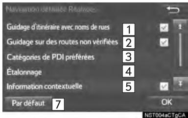 TOYOTA Sienna (2016) - ÉCRANS DES PARAMÉTRES DE NAVIGATION - 1
