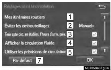 TOYOTA Sienna (2016) - ÉCRAN DES PARAMÉTRES DE CIRCULATION - 1