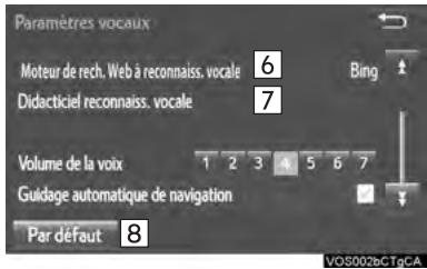 TOYOTA Sienna (2016) - ÉCRAN DES PARAMÉTRES DE LA VOIX - 2