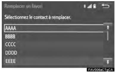 TOYOTA Sienna (2016) - ENREGISTREMENT DE CONTACTS DANS LA LISTE DES FAVORIS - 2