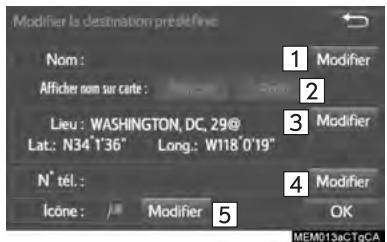 TOYOTA Sienna (2016) - MODIFICATION DES DESTINATIONS PRÉDÉFINIES - 1