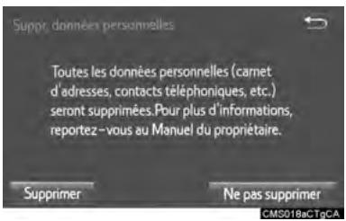 TOYOTA Sienna (2016) - SUPPRESSION DES DONNÉES PERSONNELLES - 1