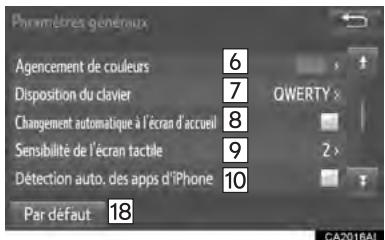 TOYOTA Sienna (2016) - ÉCRAN DES PARAMÉTRES GENÉRAUX - 2