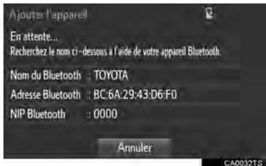 TOYOTA Sienna (2016) - ENREGISTREMENT D'UN DISPOSITIF Bluetooth® - 1