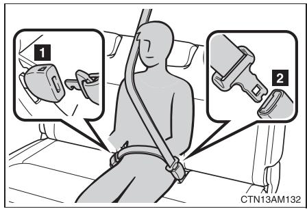 TOYOTA Sienna (22010) - Ceinture de sécurité centrale du siège de la troisième rangée - 1
