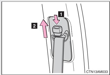 TOYOTA Sienna (22010) - Réglage de la hauteur d'ancrage des ceintures (sièges avant) - 1