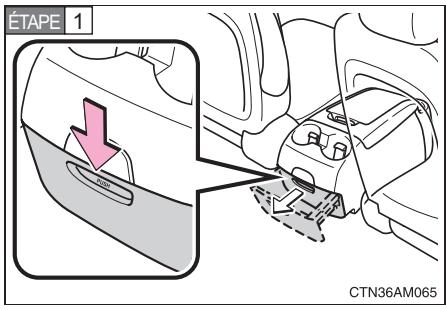 TOYOTA Sienna (22010) - ■ Démontage du rangement de console (modèles à 7 places) - 1