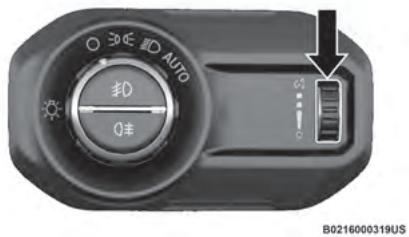 JEEP Wrangler (2024) - COMMUTATEUR DE RÉGLAGE DE L'INTENSITÉ LUMINEUSE - 1