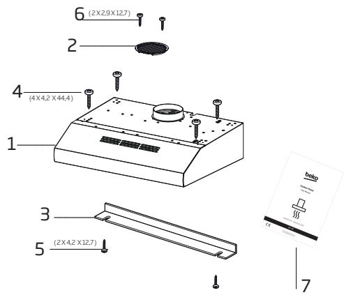 BEKO HNS61212WH - Accessoires d'installation - 1