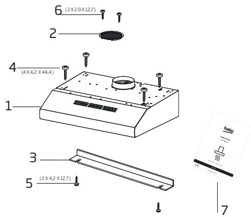 BEKO HNS61212XH - Accessoires d'installation - 1
