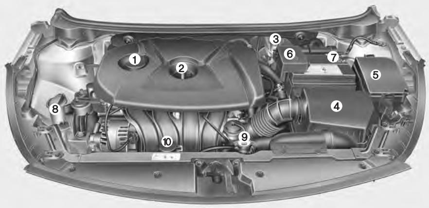 KIA Forte (2012-2016) - COMPARTIMENT-MOTEUR - 1