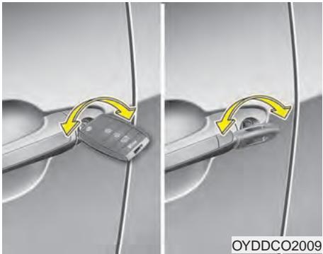KIA Forte (2012-2016) - SERRURES DE PORTE Actionner les serrures de de l'extérieur du vehicule - 1