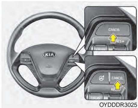 KIA Forte (2012-2016) - Pour désengager le régulateur de vitesse, procédez d'une de ces façon : - 1