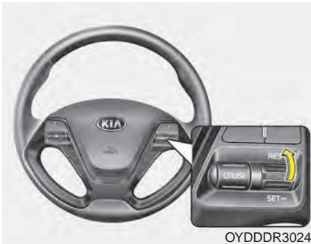 KIA Forte (2012-2016) - Pour augmenter la vitesse réglée : - 1