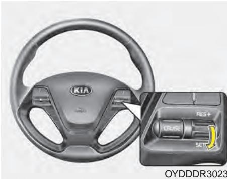 KIA Forte (2012-2016) - Pour réduire la vitesse régée : - 1