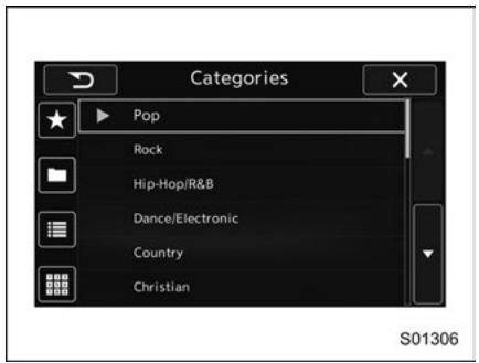 SUBARU Legacy (2016) - Selection d'un canal dans la liste - 1