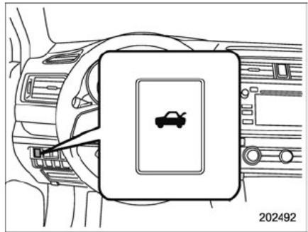 SUBARU Legacy (2016) - Ouverture du coffre à bagages par l'intérieur - 1