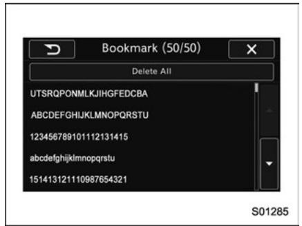 SUBARU Legacy (2016) - Supprimer un signet de la liste - 1