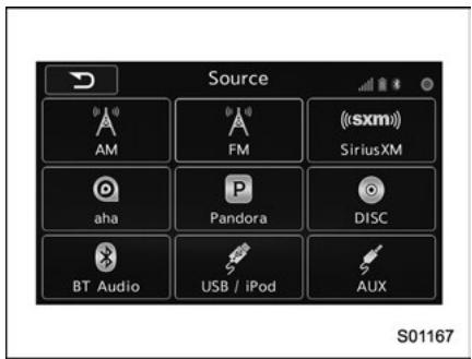 SUBARU Legacy (2016) - Selection d'une source audio - 2