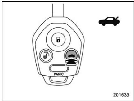 SUBARU Legacy (2016) - ▼ Actionnement au moyen du bouton sur la clé d'accès/le transmetteur - 2
