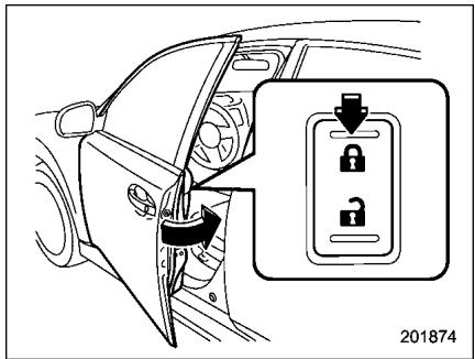 SUBARU Legacy (2016) - Pour armer le système au moyen du commutateur de verrouillage électrique des portières - 1