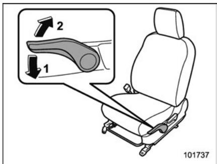 SUBARU Legacy (2016) - Réglage de la hauteur du coussin de siège (siège conducteur) - 1