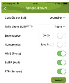 OPTEX 990548 - 7.3.6) Réglages d'envoi - 1