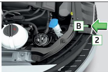 SKODA Fabia 3 Phase 1 (2015-2017) - Démontage/montage du support de la tubulure du réservoir d'eau de lavage - 2