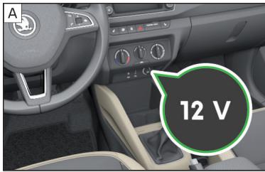 SKODA Fabia 3 Phase 1 (2015-2017) - Prise 12 Volts dans l'habitacle - 1