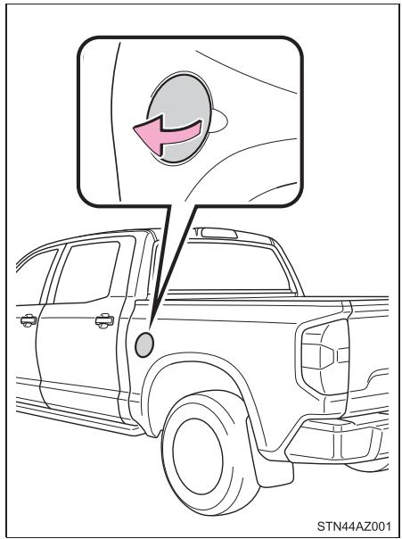 TOYOTA Tundra (2019) - Ouverture du bouchon de réservoir de carburant - 1