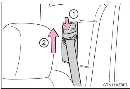 TOYOTA Tundra (2019) - Réglage de la hauteur d'ancrage de ceinture de sécurité - 2