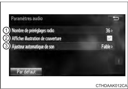 TOYOTA Tundra (2019) - Écran des paramètres audio - 1