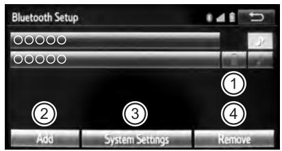 TOYOTA Tundra (2019) - Enregistrement et connexion depuis l'écran "Configuration du Bluetooth" - 1