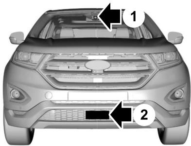 FORD Edge (2021) - EMPLACEMENT DES CAPTEURS DU SYSTEME D'ASSISTANCE PRE-COLLISION - 1