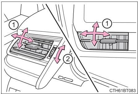 TOYOTA Camry (2023) - ■ Réglage de l'orientation, de l'ouverture et de la fermeture des sorties d'air - 1