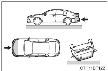 TOYOTA Camry (2023) - Types de collisions dans lesquelles les coussins gonflables SRS (coussins gonflables lateraux et rideaux SRS) peuvent ne pas se déployer - 2