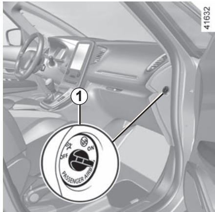 RENAULT Scenic 4 (2016-2020) - SECURITE ENFANTS : désactivation-activation AIRBAG passager avant (1/3) - 1