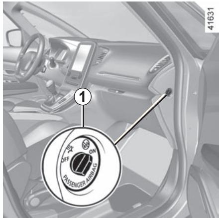RENAULT Scenic 4 (2016-2020) - SECURITE ENFANTS : désactivation-activation AIRBAG passager avant (3/3) - 1