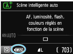 CANON EOS2000D - Indicateur du niveau de charge de la batterie - 1