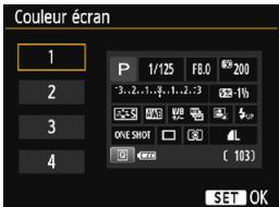CANON EOS2000D - MENU Modification des couleurs de l'écran des réglages de prise de vue - 2